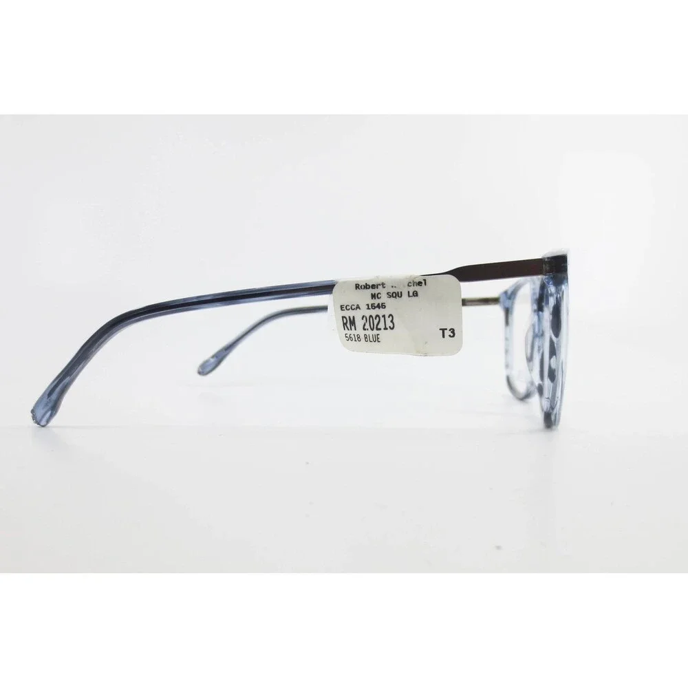 Robert Mitchel RM 20213 Blue Marble Square Eyeglasses Frames 56-18-145 NEW